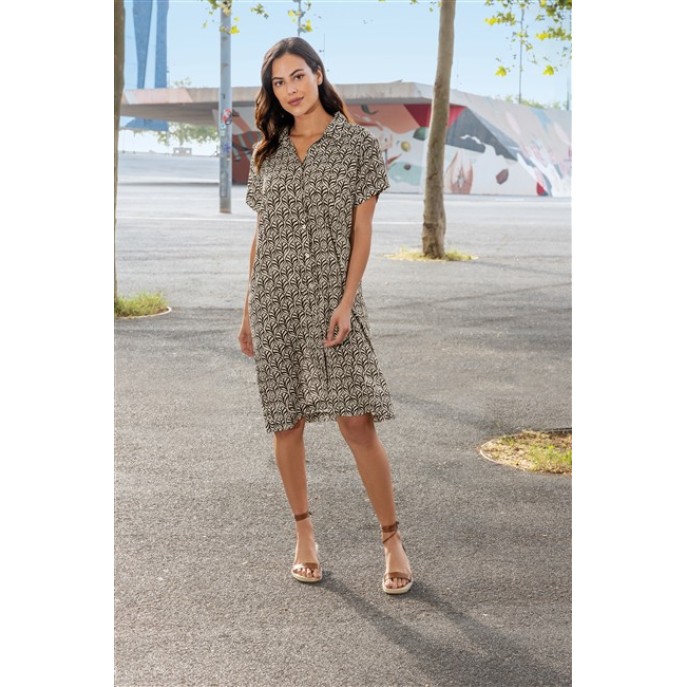 Blue Seven Jurk zwart dessin 184202